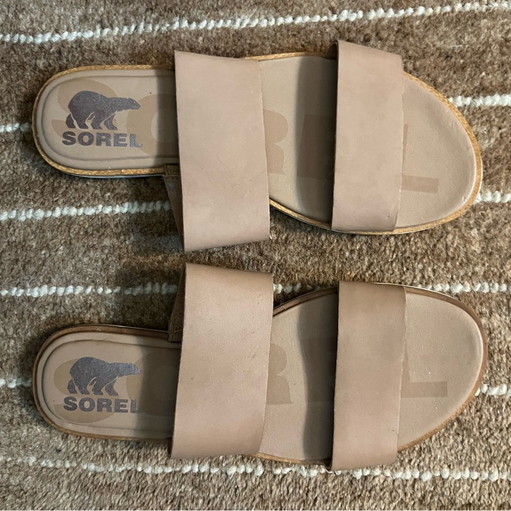 Sorel Beige Double Strap Sandals